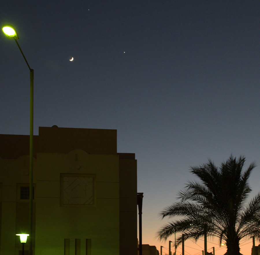 Fig.1: Moon, Jupiter, Venus